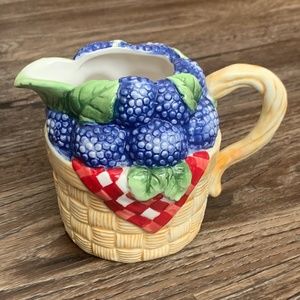 Ceramic Blackberries Basket Creamer